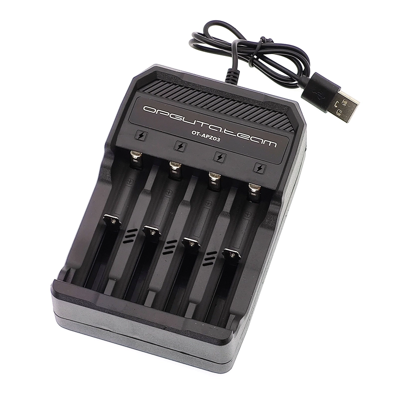 Зарядное  для аккумуляторов  4 гнезда (18650, USB) Z03